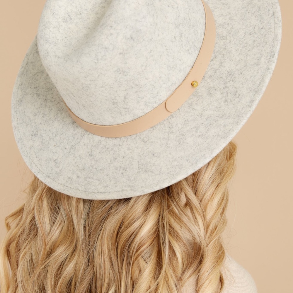 Lack of Color The Mack Grey Stone Wash Wool Fedora Hat Small Wide Brim